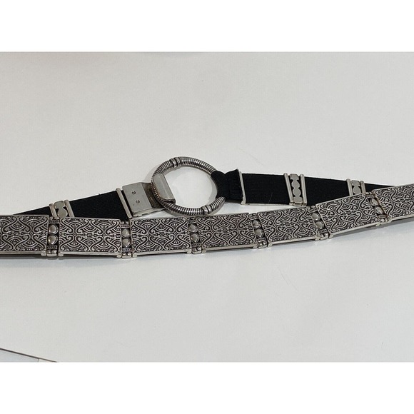 GREAT QUALITY WOMAN METAL LINKS STRETCHING Elastic BELT Silver Black 30-34 main image 2